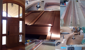 Copper Entry Door Unit with White Oak Interiors with Copper Screen Door
