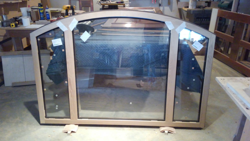 Arch Top Transom Unit with Copper exteriors and White Oak Interiors