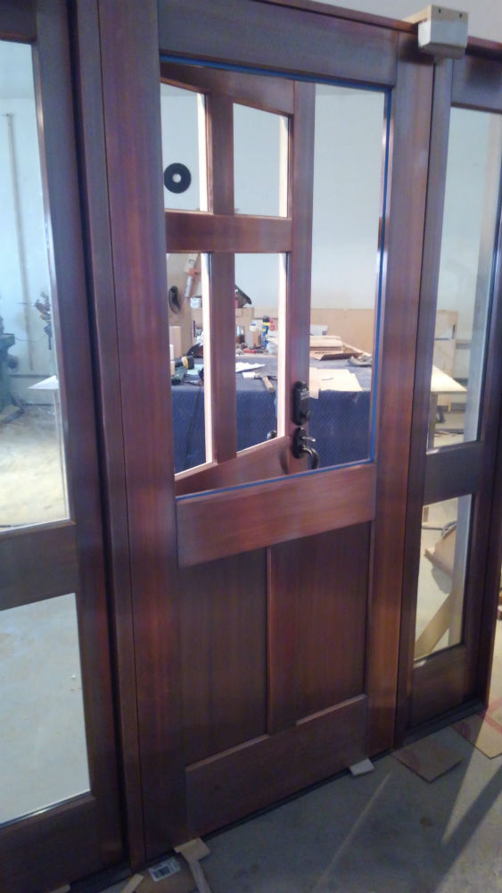 Copper Entry Door Unit with White Oak Interiors with Copper Screen Door