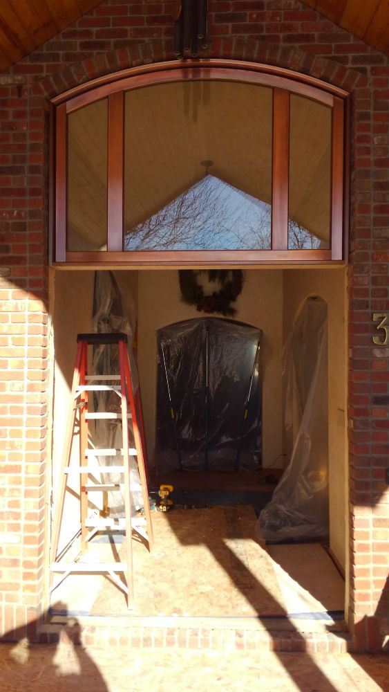 Copper Entry Door & Transom Installation